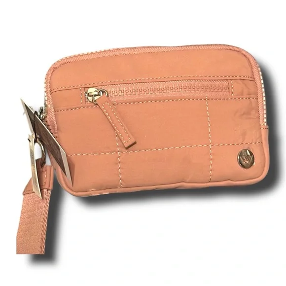 Westbronco Nylon Quilted Wristlet; Rose Pink; NWT; Multi Zipper Compartments - Picture 3 of 14